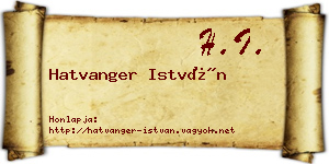 Hatvanger István névjegykártya