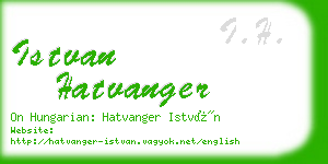istvan hatvanger business card